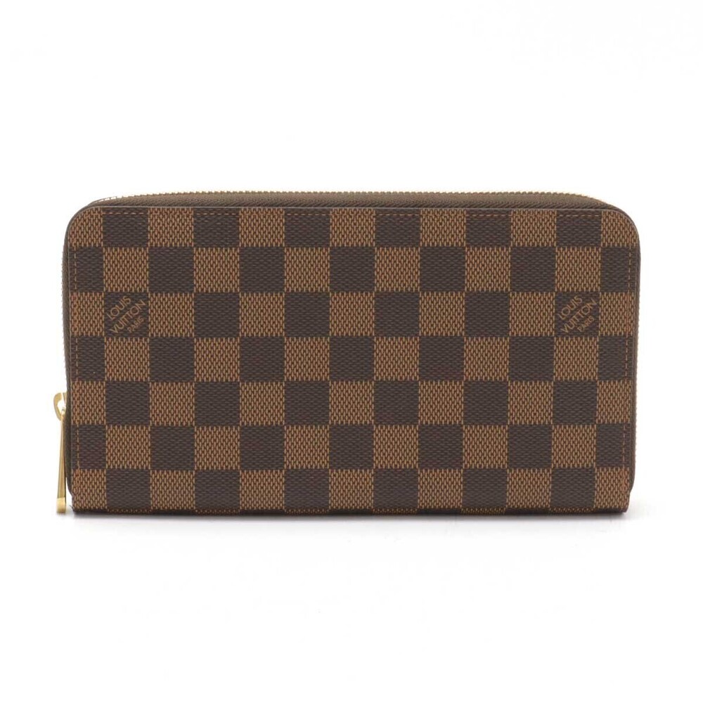 LOUIS VUITTON Damier Zippy Organizer Round Zipper Bi fold Long Wallet